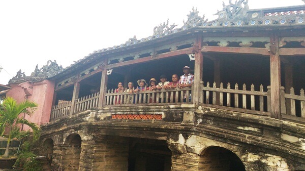 ancient covered bridge in hoi an vietnam