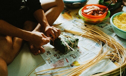 A symbolic banh chung in Vietnam