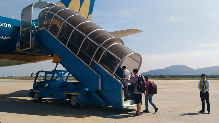 get on the airplane at cam ranh airport