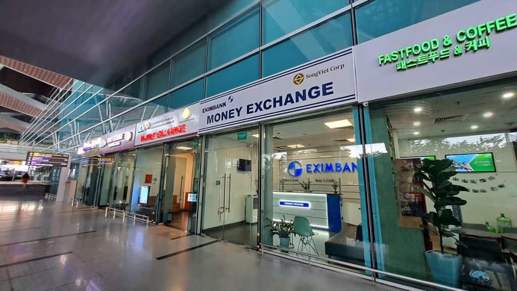 money exchange counter at danang airport